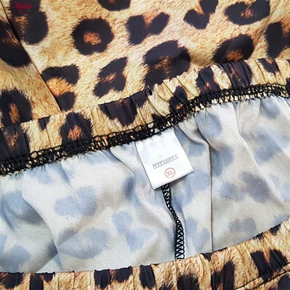 لباس خواب زنانه مدل پلنگی رنگ قهوه‌ای کد 5276-320 ویتاریتا  به همراه کیف نگهدارنده