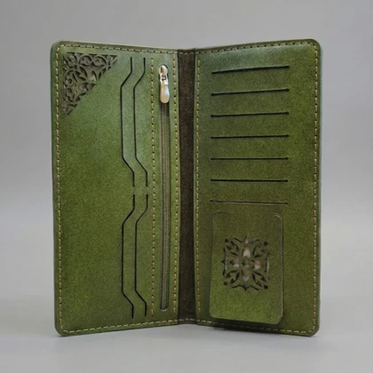 ست کیف پول و جاکلیدی چرم زنانه مدل آژین