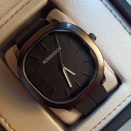 ساعت مچی مردانه رومانسون مربع کرو فول مشکی
