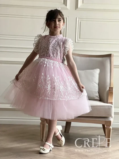 پیراهن مجلسی تور طرح برگ