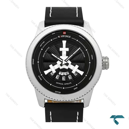 ساعت مچی مردانه ناوی فورس NF9156 آنالوگ بند چرم مشکی NaviForce-7891-G