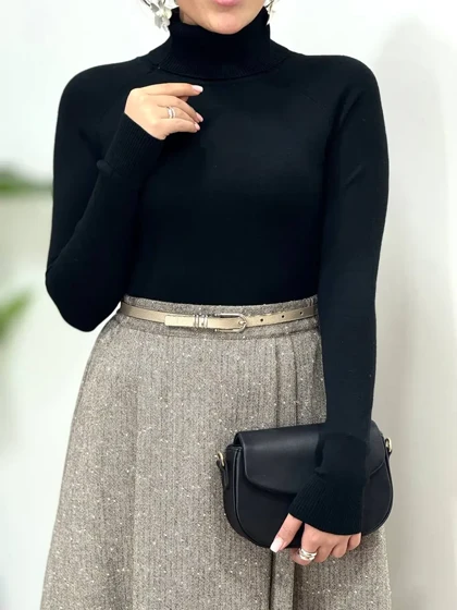 بافت گپ یقه اسکی نیلماه