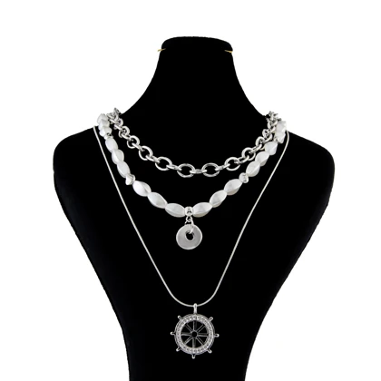 گردنبند دخترانه مدل 3 لاین دریایی