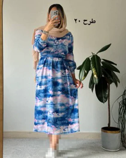 پیراهن حریر سرمه سری 15