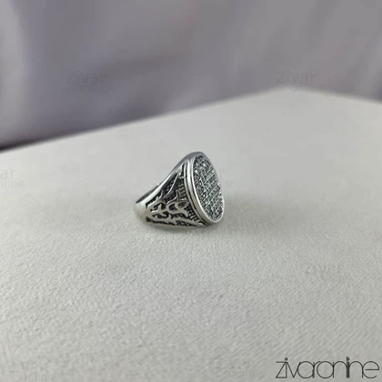 انگشتر مردانه نقره ای نگین‌دار 30297