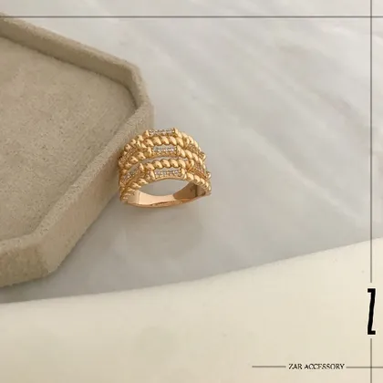 انگشتر مولتی لاین پیچی نگینی