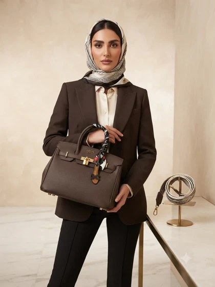 کیف زنانه دوشی هرمس بزرگ کد 200120 گالری روژانو قسطی