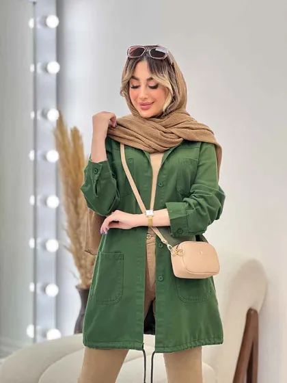 مانتو جین رنگی پایین گت آوا