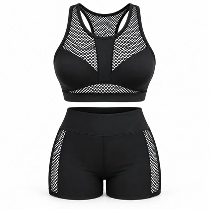 ست نیم‌تنه و شورتک ورزشی زنانه MB FITNESS کد 963