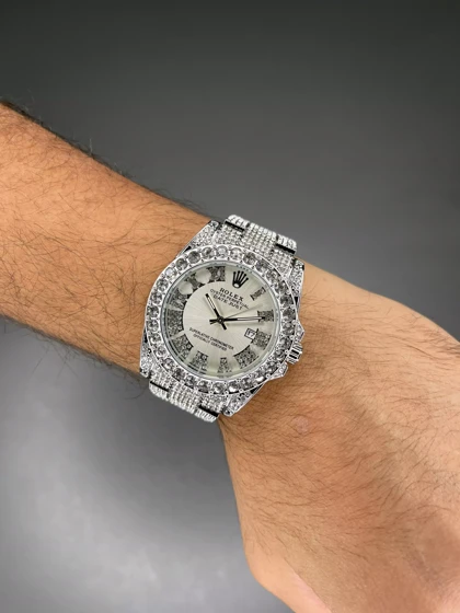 ساعت مچی رولکس دیت جاست فول نگین صفحه سفید Rolex Datejust