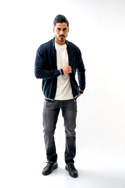 سویشرت بافت یقه خلبانی مردانه