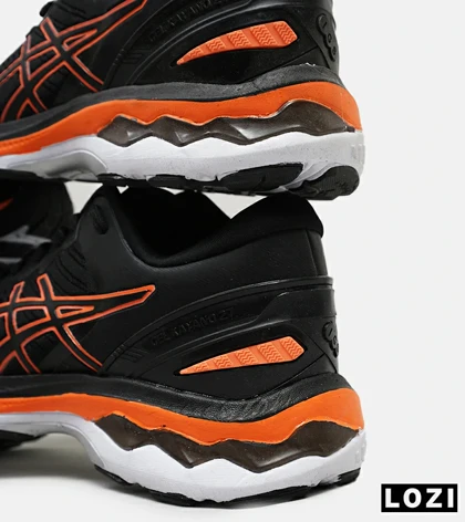 کتانی بزرگ پا مشکی نارنجی ASICS GEL-KAYANO 27