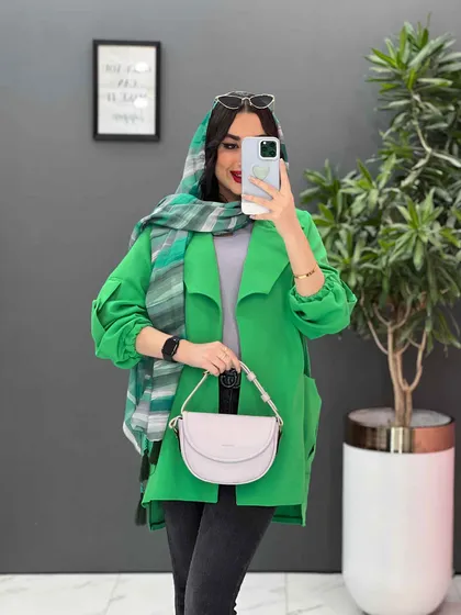 مانتو آستین کش جیب پیله