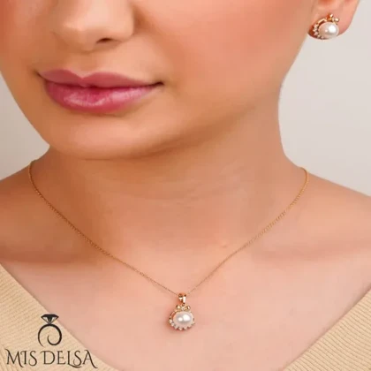 نیم ست مروارید و پاپیون ژوپینگ