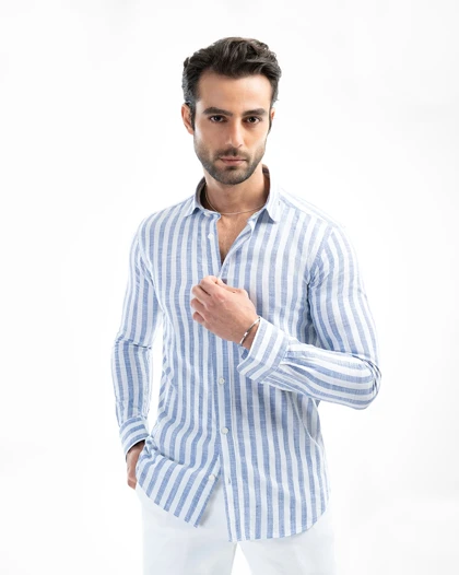 ام کی کالکشن پیراهن آستین بلند mk-25699-dark-blue
