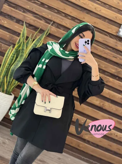 مانتو آستین ژیله دار ضربدری
