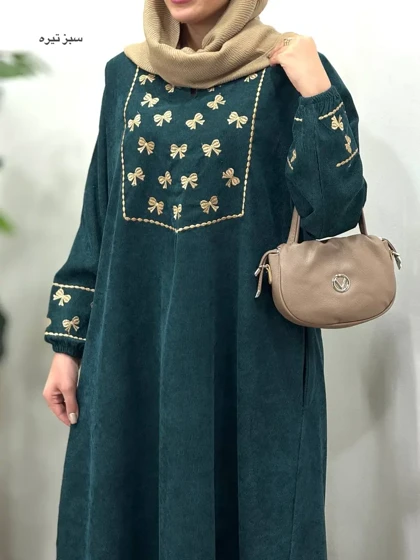 پیراهن مانتویی گلدوزی سارنیا