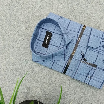 پیراهن مردانه استین بلند پیراهن کلاسیک طرح چهارخونه پیراهن مردانه رسمی W23