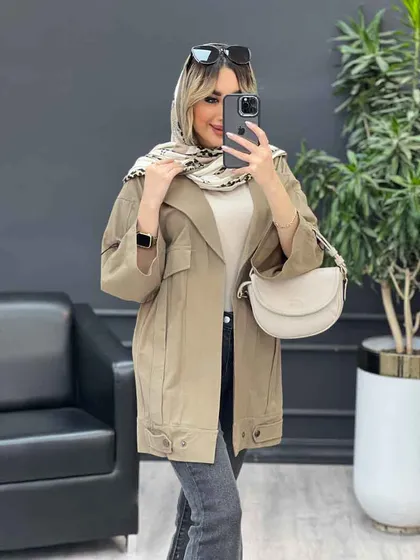 مانتو لینن پشت قیطان دوزی