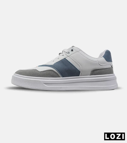 کفش کتانی کژوال برشکا سفید آبی مردانه و زنانه مدل 8850 کفش اسپرت Bershka