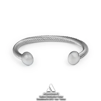 دستبند مردانه نقره ای Bangle Bracelet S11