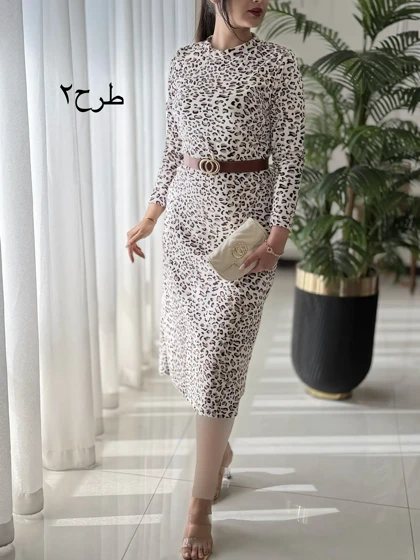 پیراهن مخمل پلنگی کد2257