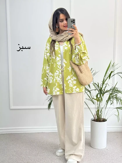 مانتو شومیزی گلی