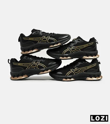 کفش کتانی مردانه مشکی طلایی ASICS GORETEX