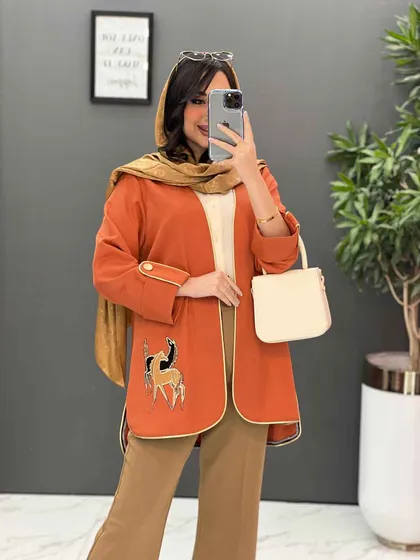 مانتو ژاکارد تیکه دوزی