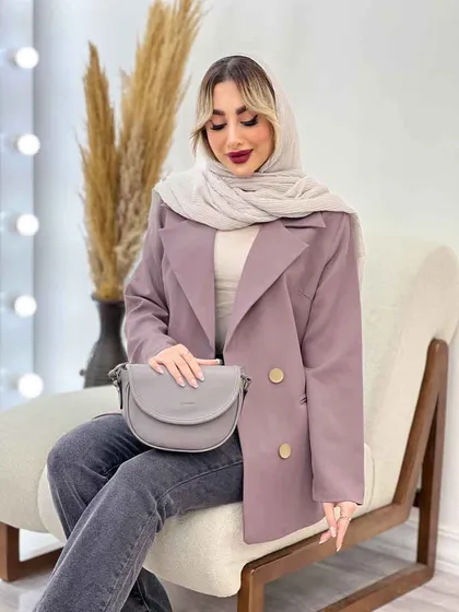 مانتو جیب نما دکمه طلایی
