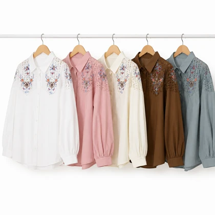 شومیز زنانه گلدوزی وارداتی کد 361