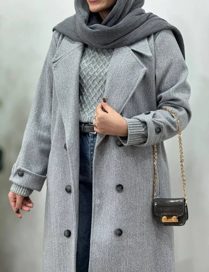 پالتو فوتر بلند آستردار آیسو آهو