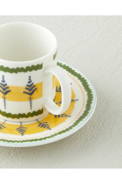 سرویس فنجان قهوه دو نفره English Home مدل Talavera Garden چینی استخوانی - آبی