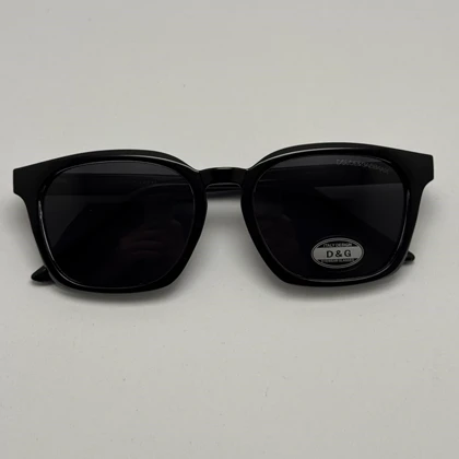 عینک آفتابی پلاریزه دولچه گابانا DOLCE GABBANA دسته سیم کشی شده لولا فنر مشکی کد 7709