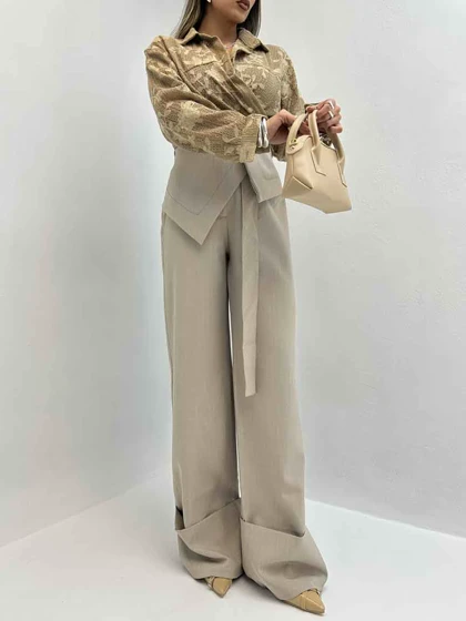 شلوار پارچه ای 2 تیکه