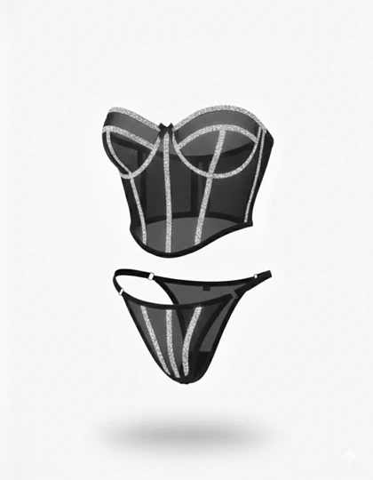 ست فانتزی نیم‌تنه فنر دار و شورت آرینا 260