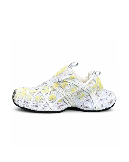 کفش کتانی مردانه مدل بالنسیاگا اسپایدر کاستوم سفید زرد BALENCIAGA SPIDE