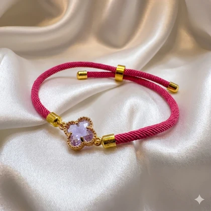 دستبند اسپرت طرح «ونکلیف سرخابی» (بند طنابی) | تم باربی و دخترانه