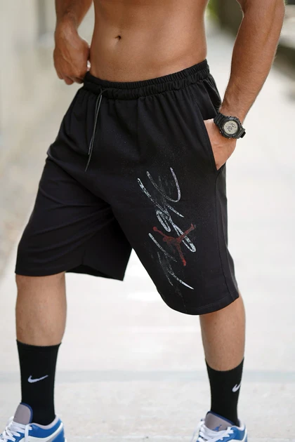 شلوارک بگ ورزشی FLIGHT مشکی