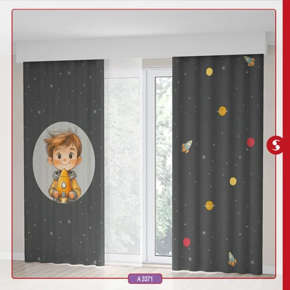 پرده پانچی اتاق کودک برند مینوریا طرح پسرانه کد p-492