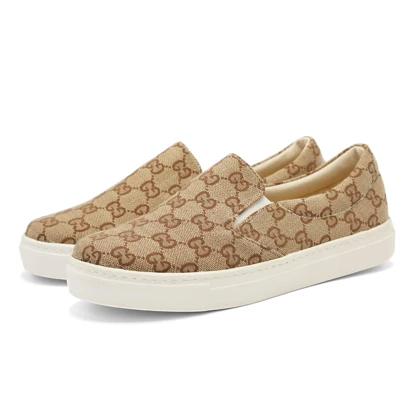 کفش ونس طرح دار زنانه مدل Flat shoes - 0077_Khaki
