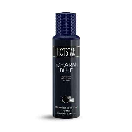 اسپری بدن مردانه هات استار Charm Blue حجم 200 میلی لیتر