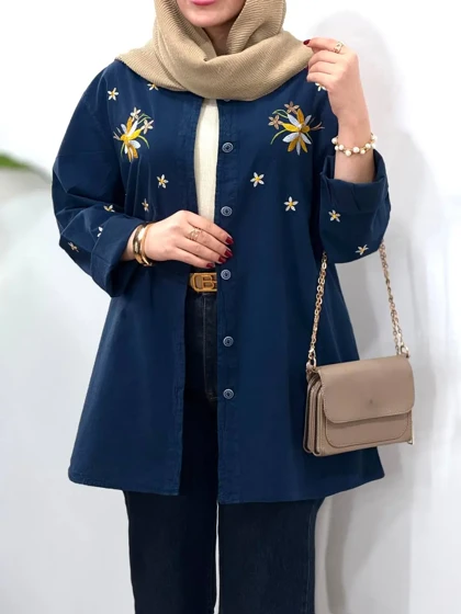 مانتو گلدوزی آیسو بابونه(ایراددار)