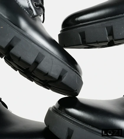 بوت مردانه چرمی مشکی ZARA مدل 5914