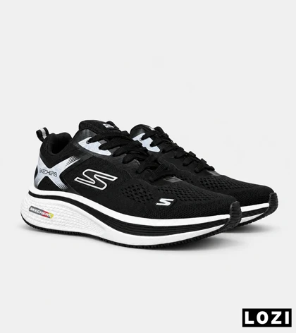 کتانی اسکیچرز Go Run Elevate مشکی سفید مدل 9498 استایل اسپرت مردانه و زنانه