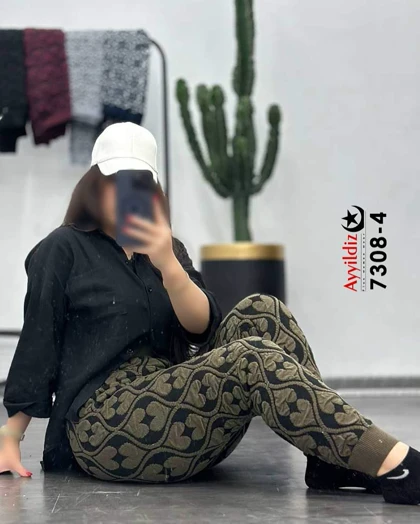 شلوار لک پاییزه زنانه سایز بزرگ 7308