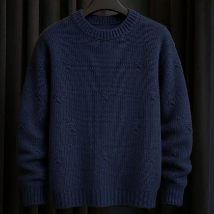 ژاکت پلیور سرمه ای مردانه فری سایز مناسب سایزهای L تا 2XL