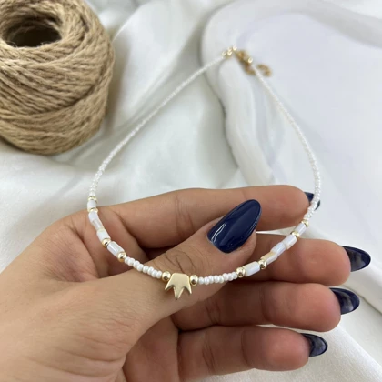 گردنبند زنانه مهره ای مدل تاج تابستانی