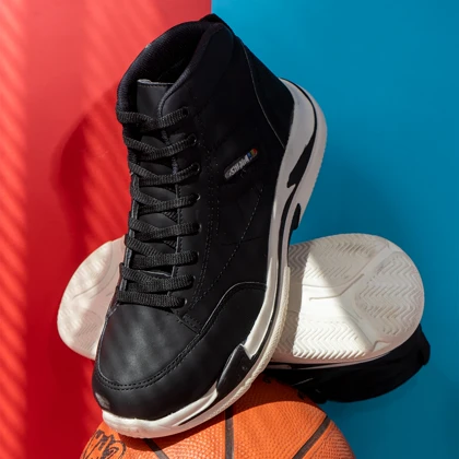 کفش ساق‌دار مردانه مشکی مدل EMTO ویژه