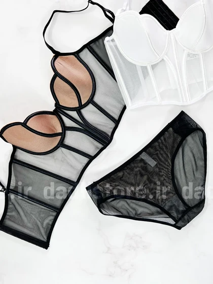 ست شورت و سوتین پایه بلند فنر دار